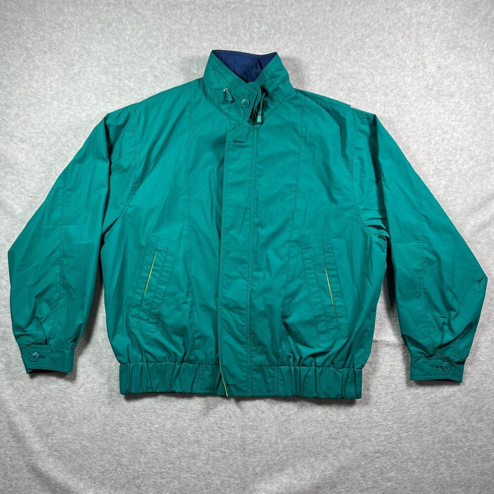 VTG London Fog Green Thinsulate Jacket Windbreaker Men's Sz Large Golf Full Zip